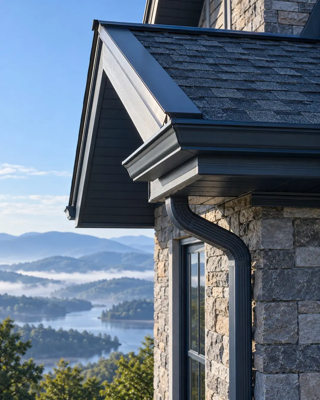 Finished roof edge and flashing on a Tennessee home