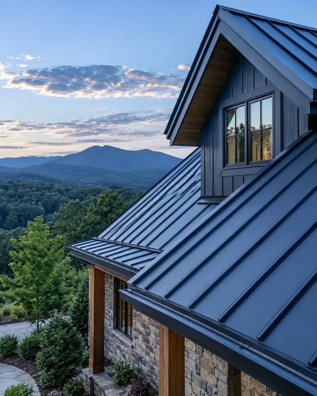 Standing seam roof detail on a Cleveland-area home